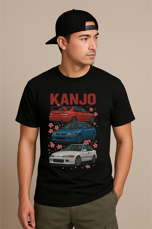 Kanjo Street Racer T-Shirt – JDM Style Artwork mit Kirschblüten