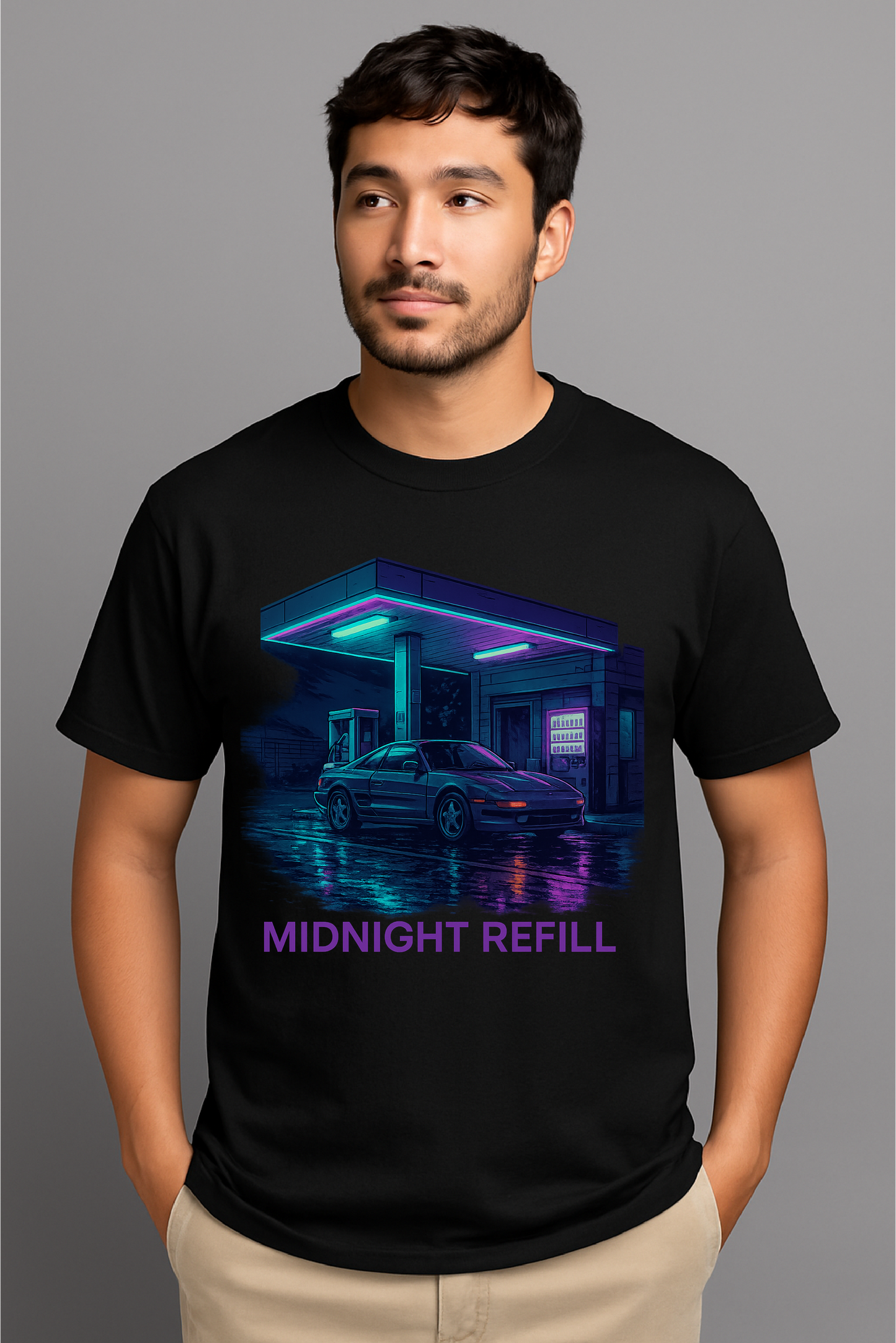 Midnight Refill – JDM Night Fuel T-Shirt Design