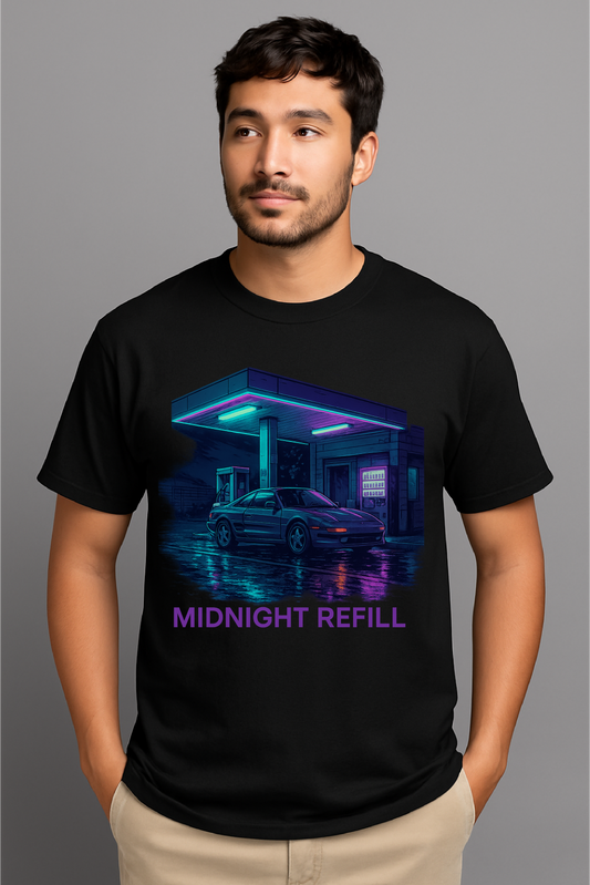 Midnight Refill – JDM Night Fuel T-Shirt Design