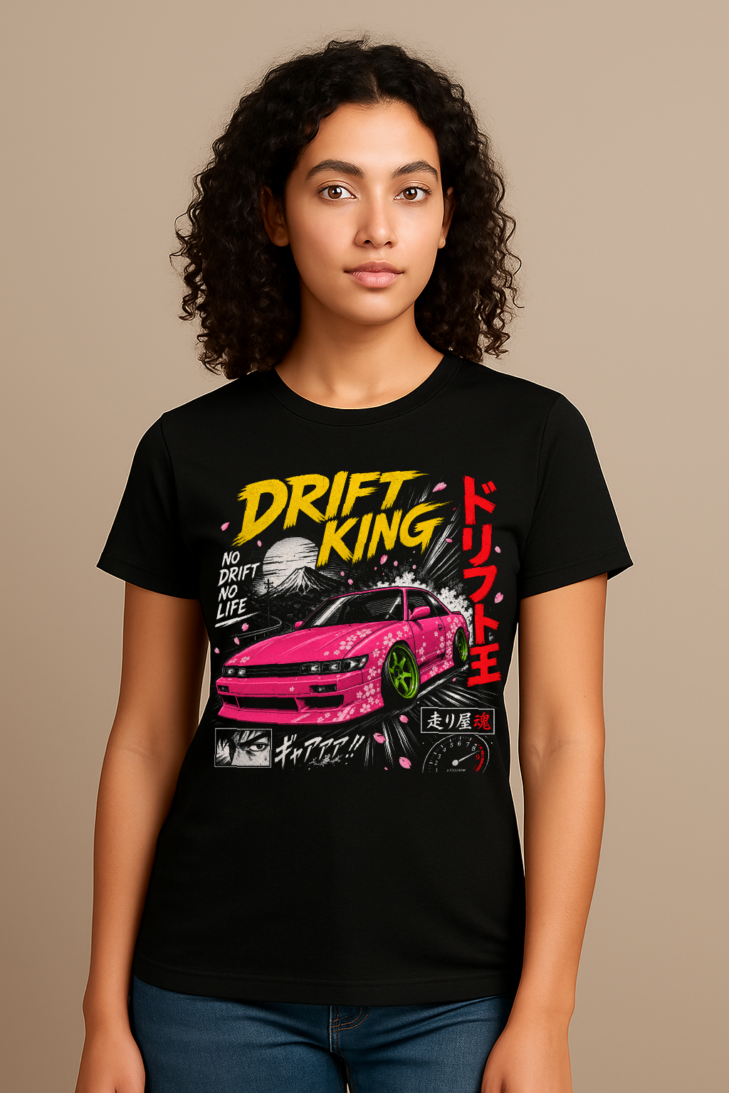 Drift King JDM 90er Drift Auto Manga Damen Shirt
