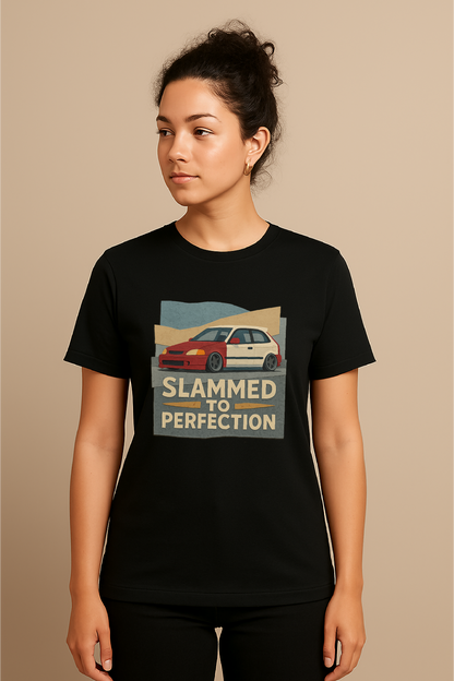 Slammed to Perfection – 90s JDM Hatchback T-Shirt