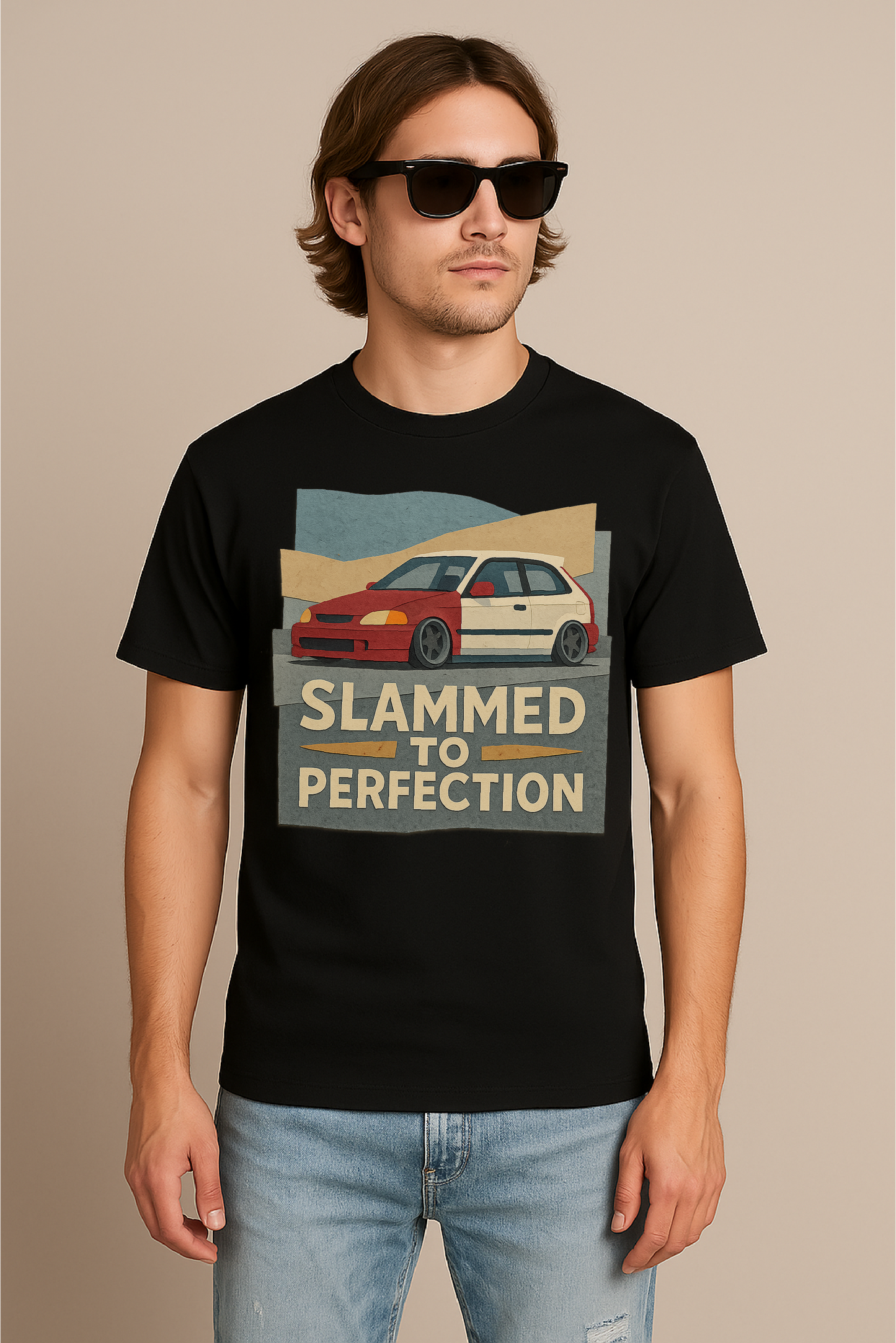 Slammed to Perfection – 90s JDM Hatchback T-Shirt